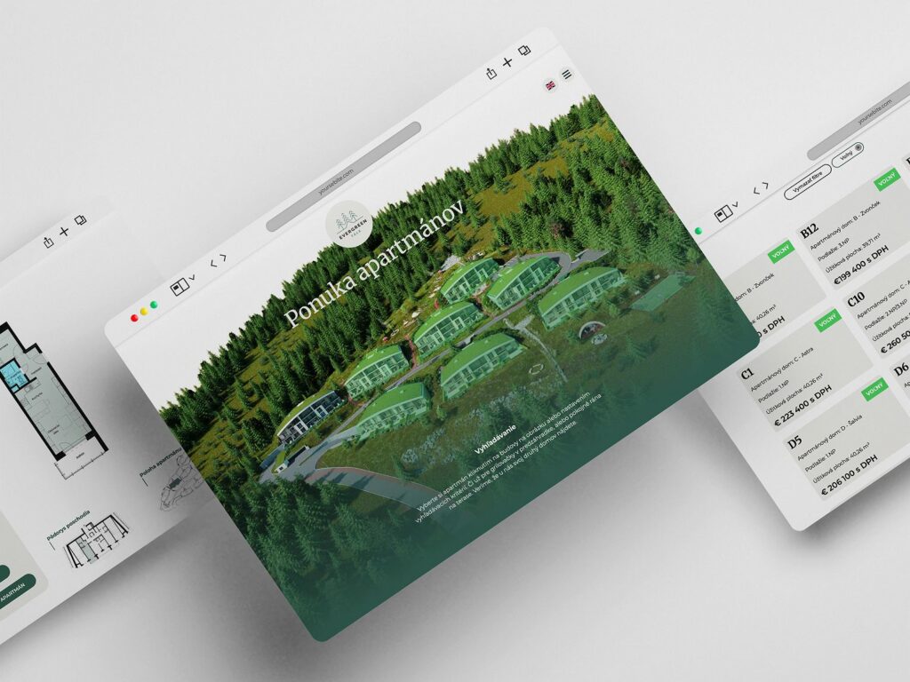 Evergreen Tále: ukážka webu s ponukou apartmánov (3)